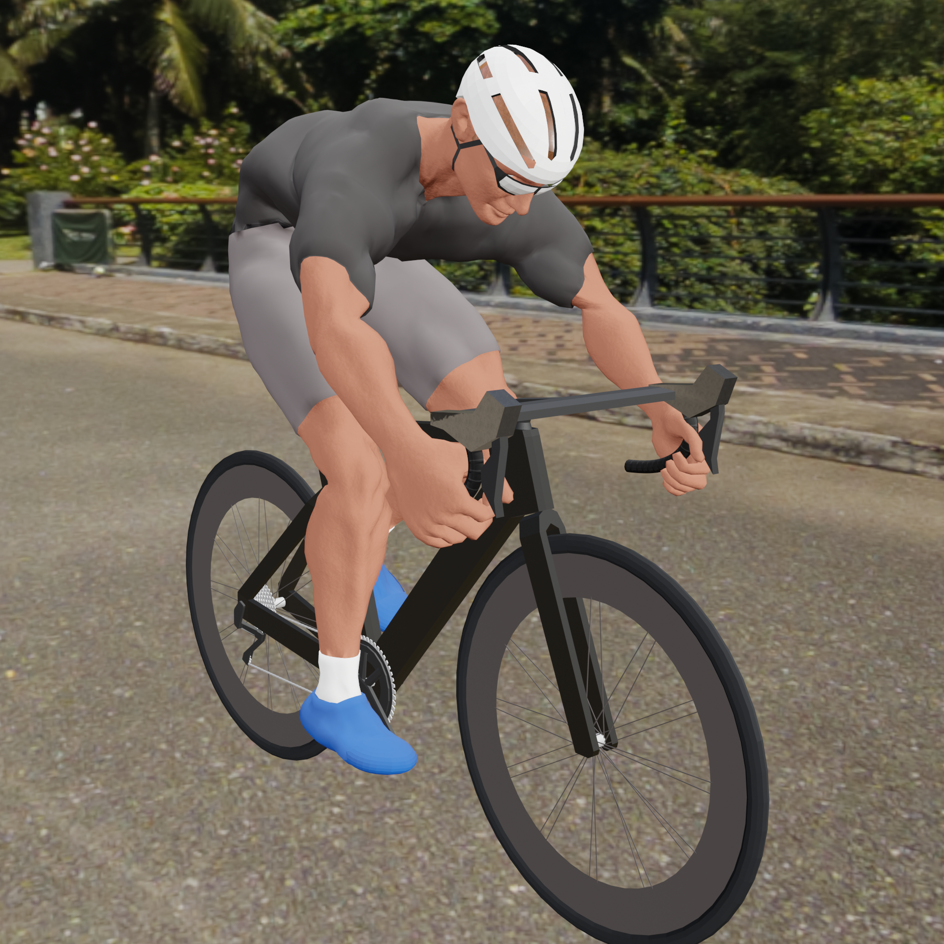 3D character of a cyclist riding in Klubz